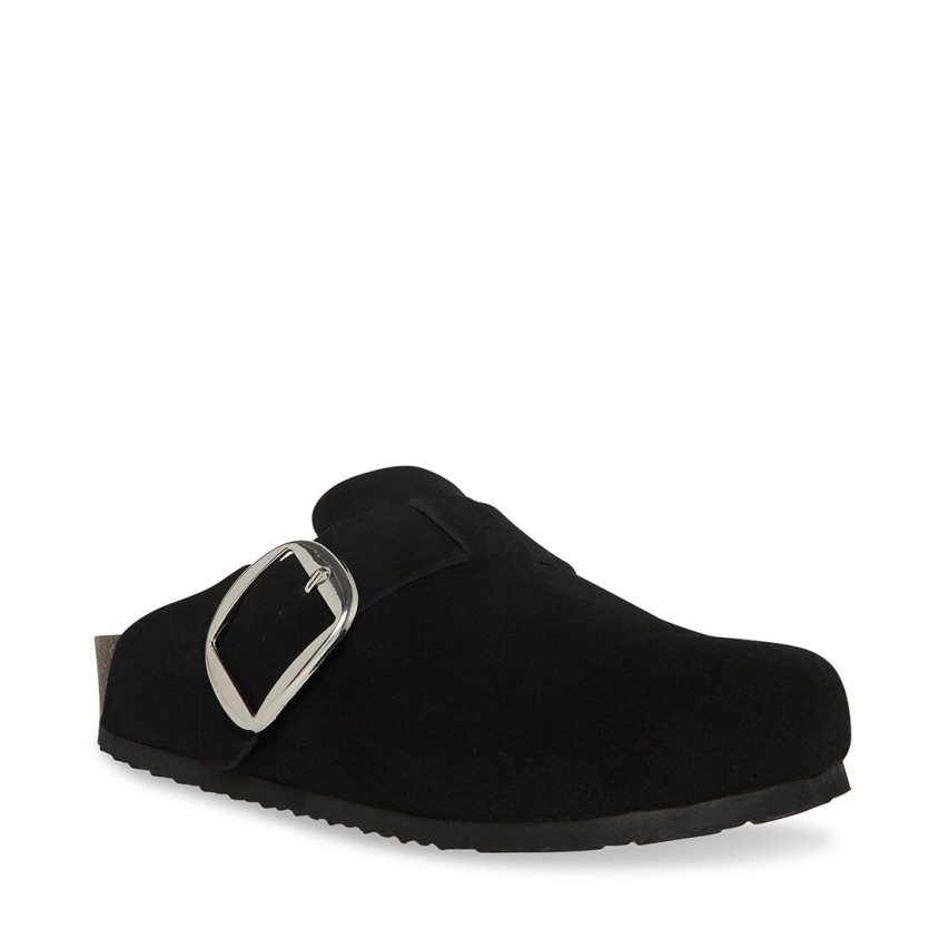 Black Steve Madden Social Suede Women's Loafers | PH 5143SCE